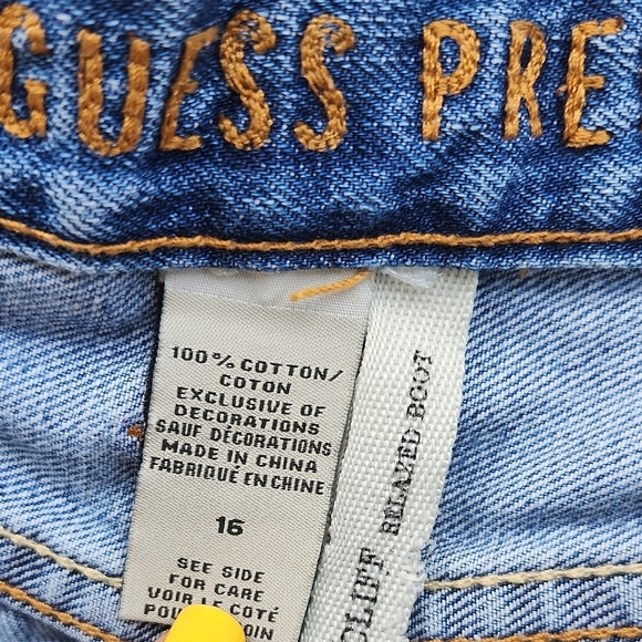 Y2k Relaxed Boot Vintage Guess Premiun Light Blue Denim Jeans 100% Cotton - Picture 7 of 10